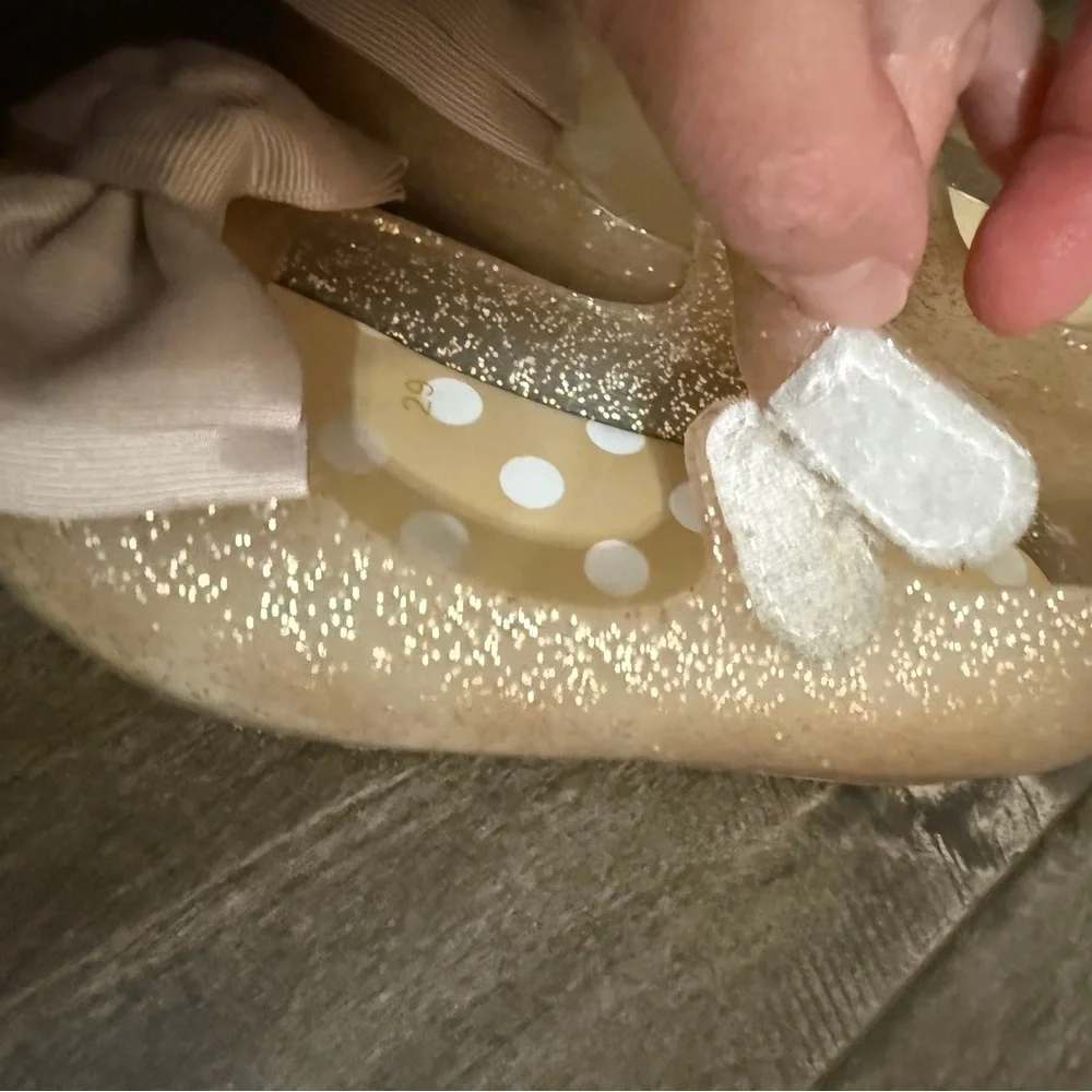 Gold Glitter Bow Jelly Maryjane Shoes